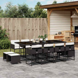 vidaXL 9-delige Tuinset poly rattan zwart