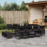 vidaXL 9-delige Tuinset poly rattan zwart