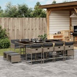 vidaXL 9-delige Tuinset poly rattan zwart