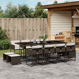 vidaXL 9-delige Tuinset poly rattan zwart