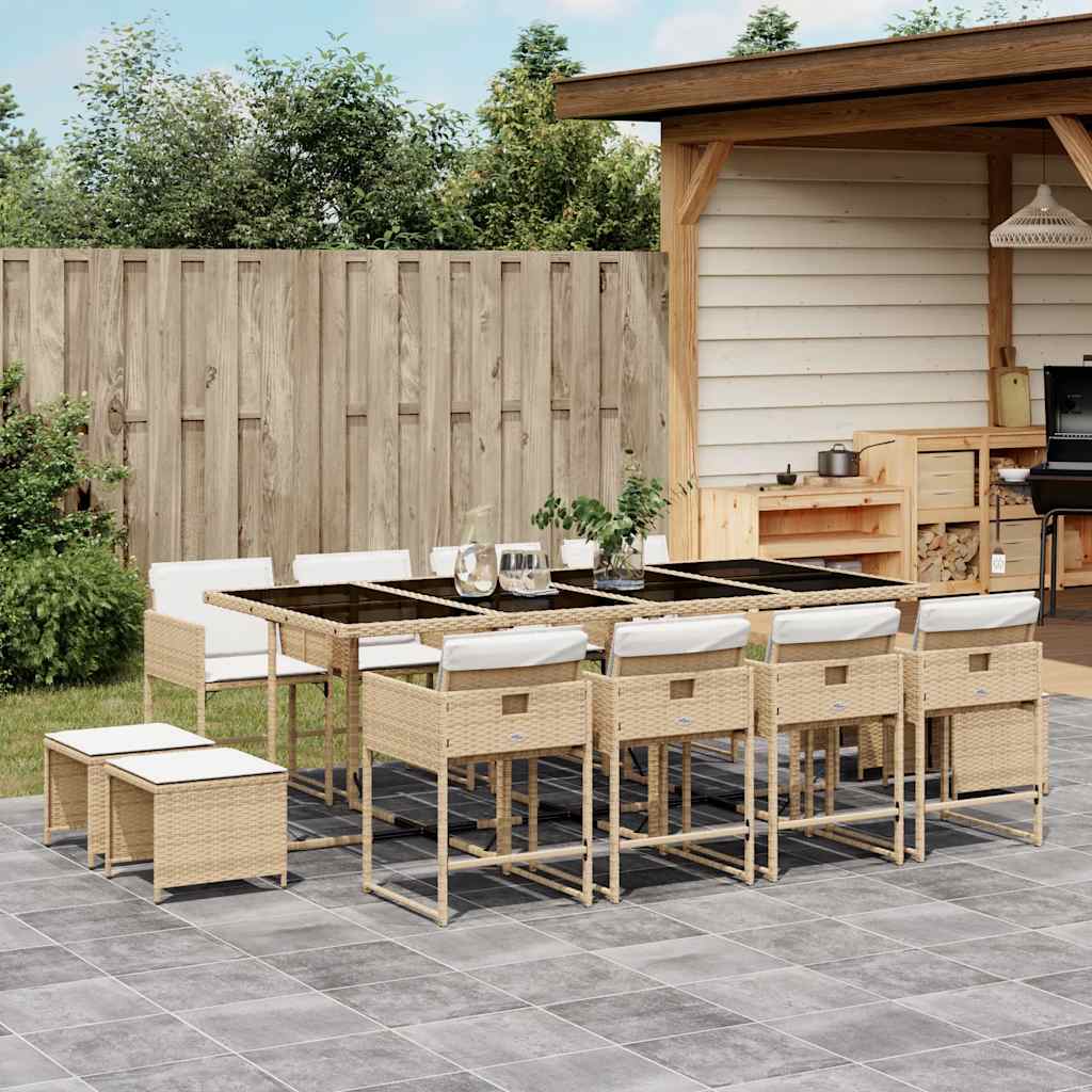 vidaXL 9-delige Tuinset poly rattan zwart