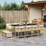 vidaXL 9-delige Tuinset poly rattan zwart