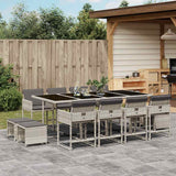 vidaXL 9-delige Tuinset poly rattan zwart