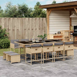 vidaXL 9-delige Tuinset poly rattan zwart