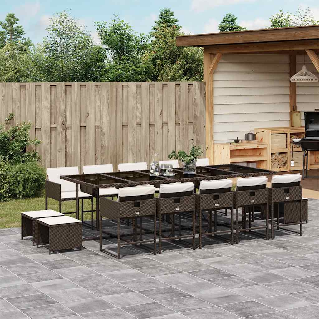 vidaXL 9-delige Tuinset poly rattan zwart