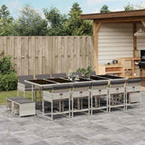 vidaXL 9-delige Tuinset poly rattan zwart