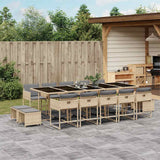 vidaXL 9-delige Tuinset poly rattan zwart