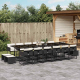 vidaXL 9-delige Tuinset poly rattan zwart