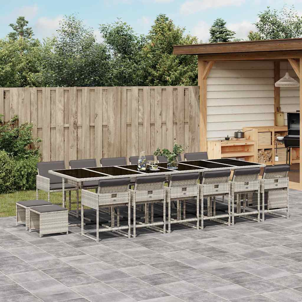 vidaXL 9-delige Tuinset poly rattan zwart