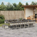 vidaXL 9-delige Tuinset poly rattan zwart