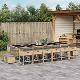 vidaXL 9-delige Tuinset poly rattan zwart