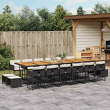 vidaXL 9-delige Tuinset poly rattan zwart