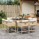 vidaXL 9-piece Garden Dining Set Poly Rattan Black