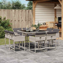 vidaXL 9-piece Garden Dining Set Poly Rattan Black