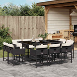vidaXL 9-piece Garden Dining Set Poly Rattan Black