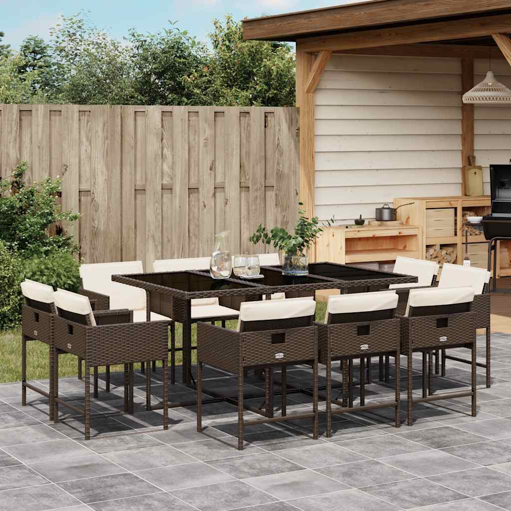 vidaXL 9-piece Garden Dining Set Poly Rattan Black
