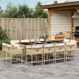 vidaXL 9-piece Garden Dining Set Poly Rattan Black