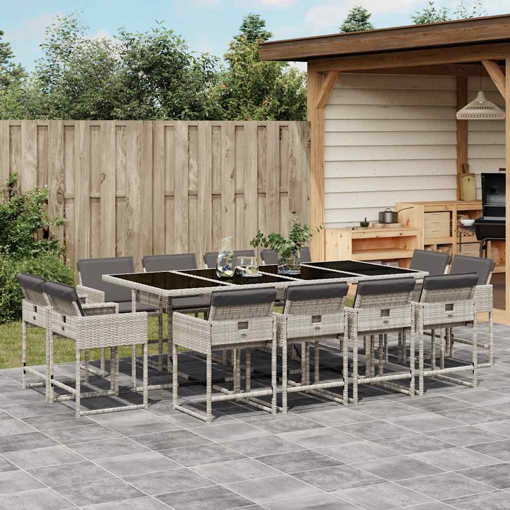 vidaXL 9-piece Garden Dining Set Poly Rattan Black
