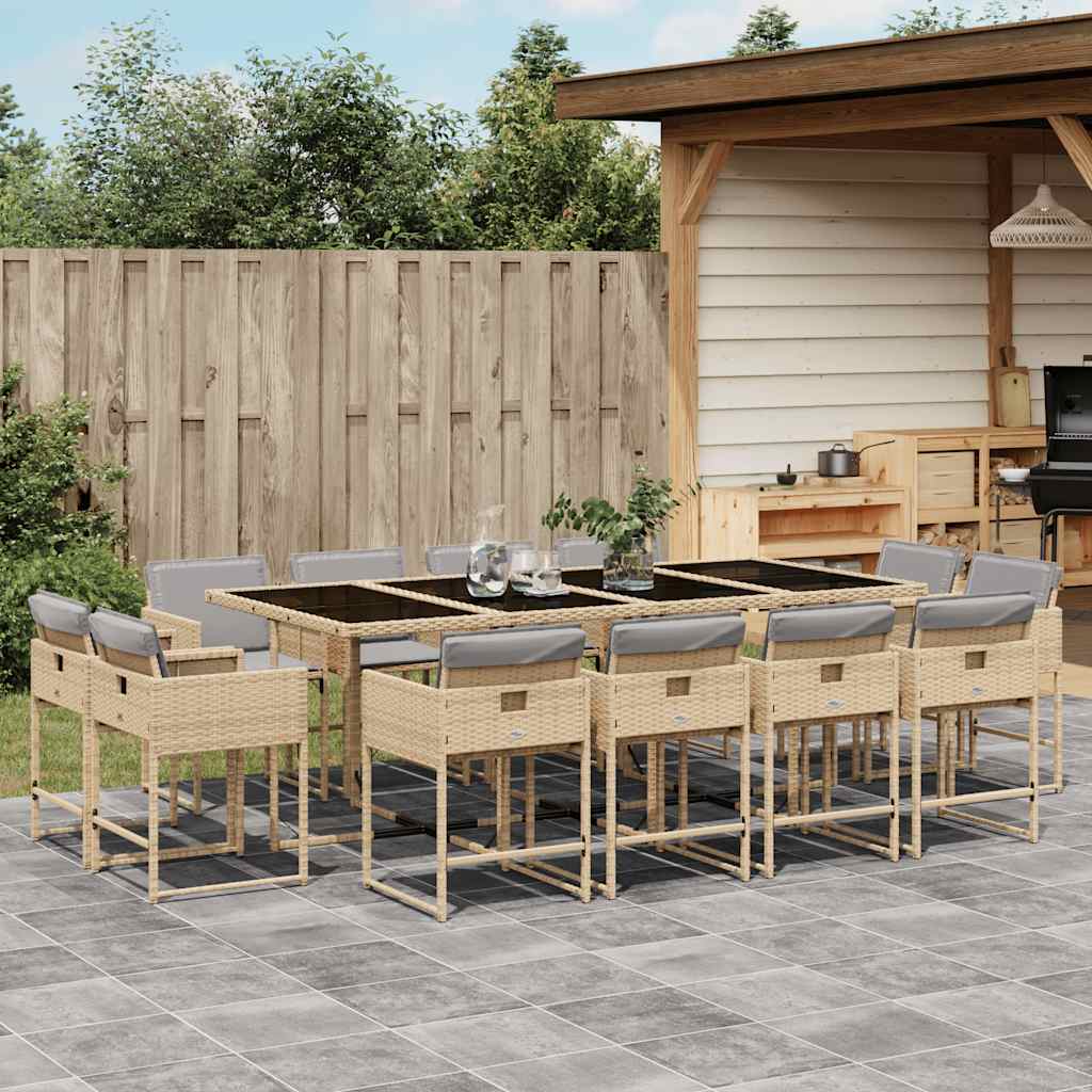 vidaXL 9-piece Garden Dining Set Poly Rattan Black