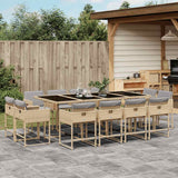 vidaXL 9-piece Garden Dining Set Poly Rattan Black