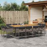 vidaXL 9-piece Garden Dining Set Poly Rattan Black