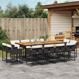 vidaXL 9-piece Garden Dining Set Poly Rattan Black