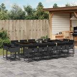 vidaXL 9-piece Garden Dining Set Poly Rattan Black