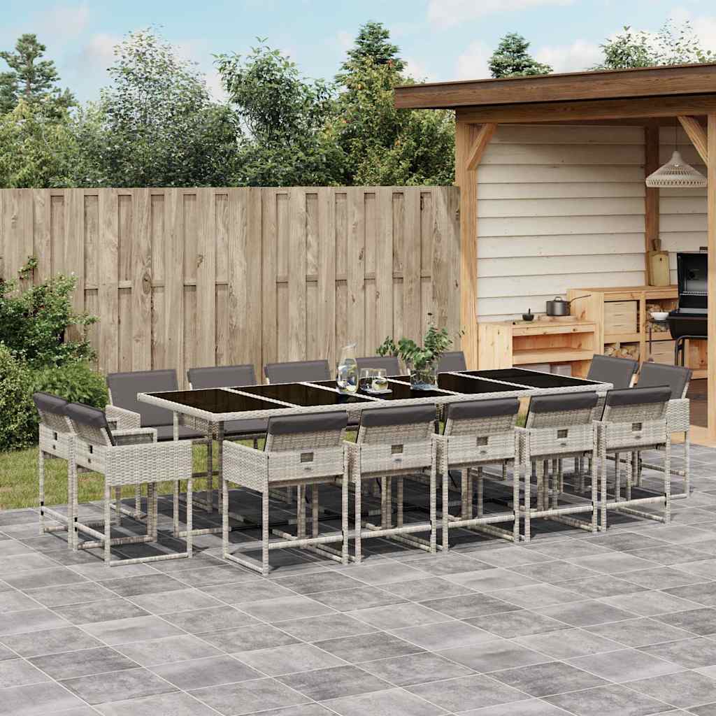 vidaXL 9-piece Garden Dining Set Poly Rattan Black