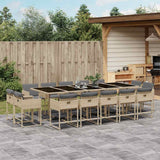vidaXL 9-piece Garden Dining Set Poly Rattan Black