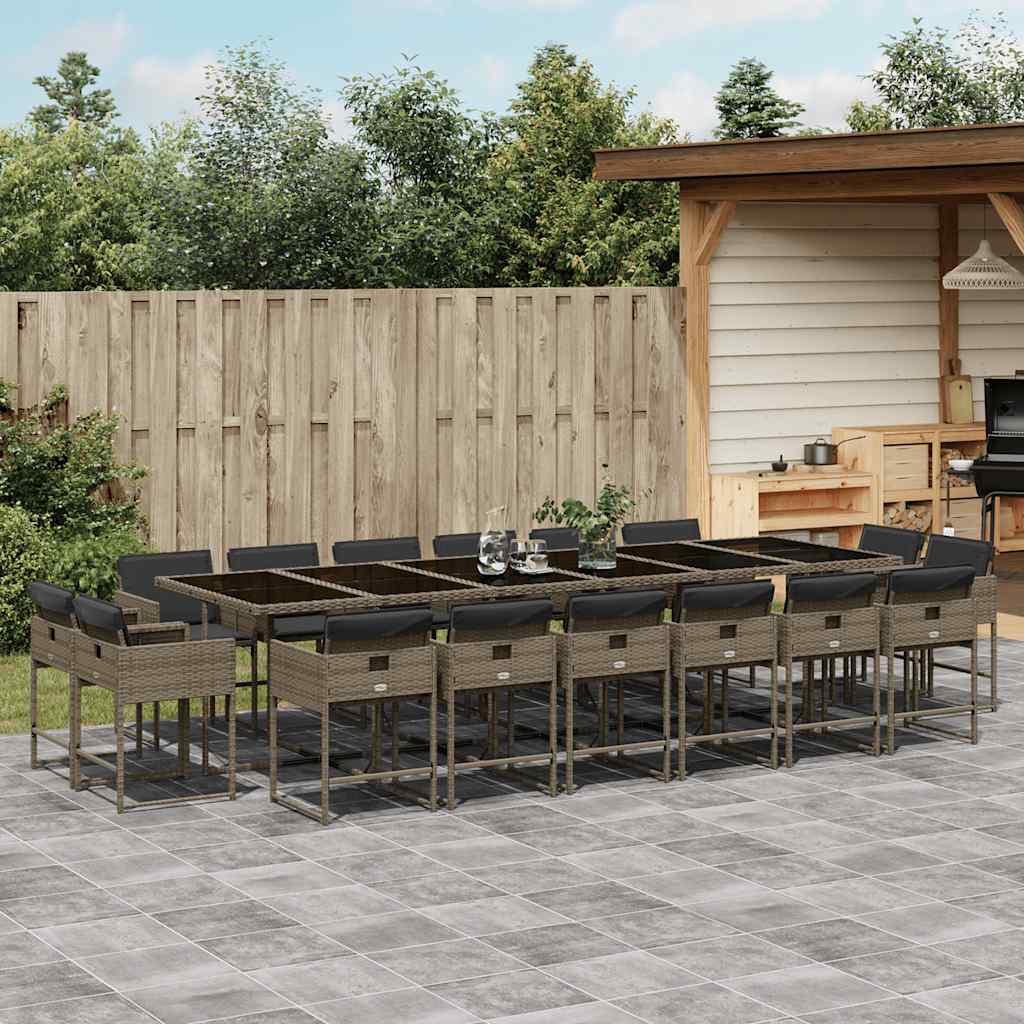 vidaXL 9-piece Garden Dining Set Poly Rattan Black