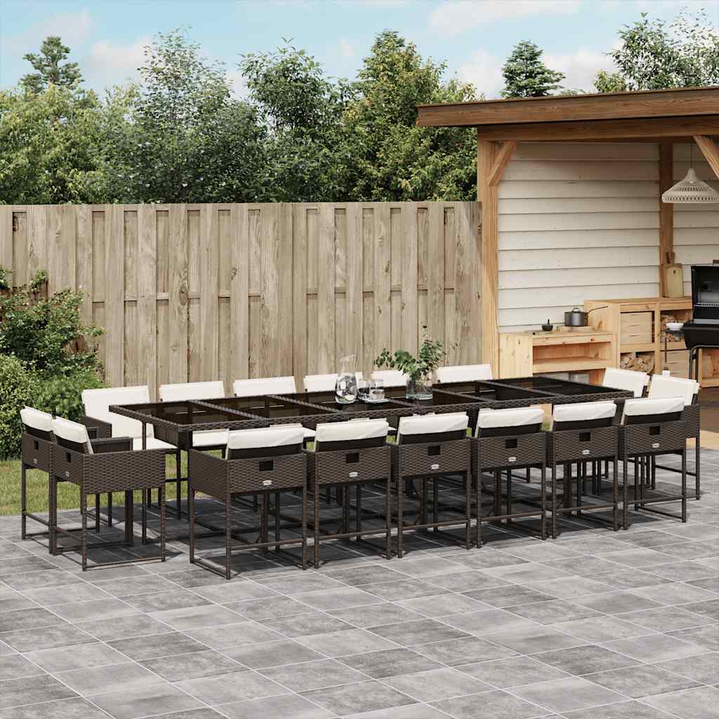 vidaXL 9-piece Garden Dining Set Poly Rattan Black