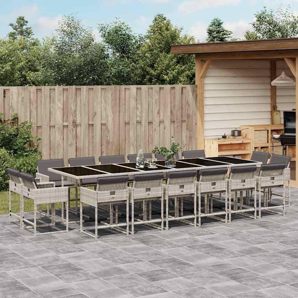 vidaXL 9-piece Garden Dining Set Poly Rattan Black