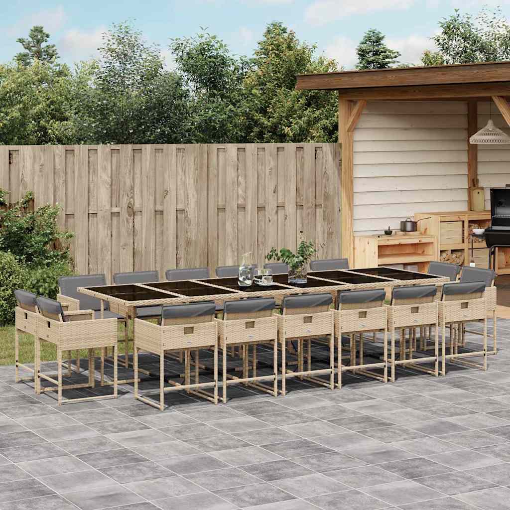 vidaXL 9-piece Garden Dining Set Poly Rattan Black