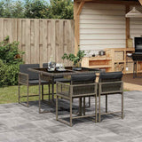 vidaXL 5-piece Garden Dining Set with Cushions Poly Rattan Black