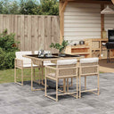 vidaXL 5-piece Garden Dining Set with Cushions Poly Rattan Black