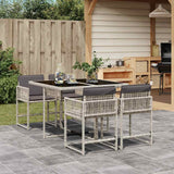 vidaXL 5-piece Garden Dining Set with Cushions Poly Rattan Black