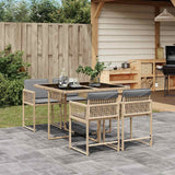 vidaXL 5-piece Garden Dining Set with Cushions Poly Rattan Black