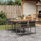 vidaXL 5-piece Garden Dining Set with Cushions Poly Rattan Black