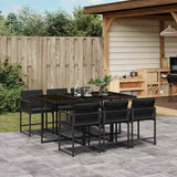 vidaXL 5-piece Garden Dining Set with Cushions Poly Rattan Black