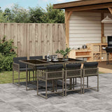 vidaXL 5-piece Garden Dining Set with Cushions Poly Rattan Black