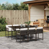 vidaXL 5-piece Garden Dining Set with Cushions Poly Rattan Black