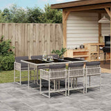 vidaXL 5-piece Garden Dining Set with Cushions Poly Rattan Black