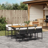 vidaXL 5-piece Garden Dining Set with Cushions Poly Rattan Black