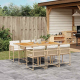 vidaXL 5-piece Garden Dining Set with Cushions Poly Rattan Black