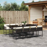 vidaXL 5-piece Garden Dining Set with Cushions Poly Rattan Black