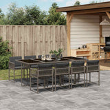 vidaXL 5-piece Garden Dining Set with Cushions Poly Rattan Black