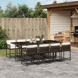 vidaXL 5-piece Garden Dining Set with Cushions Poly Rattan Black