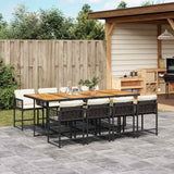 vidaXL 5-piece Garden Dining Set with Cushions Poly Rattan Black
