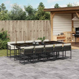 vidaXL 5-piece Garden Dining Set with Cushions Poly Rattan Black