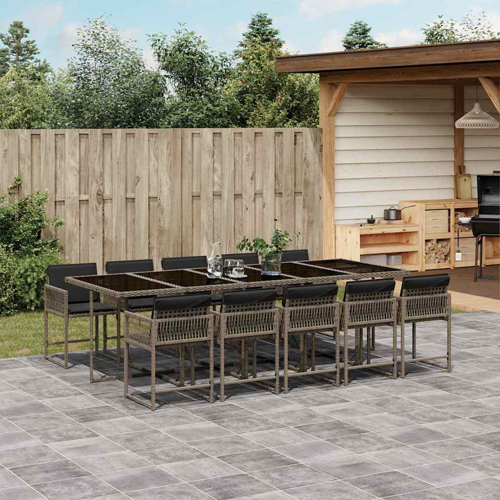 vidaXL 5-piece Garden Dining Set with Cushions Poly Rattan Black